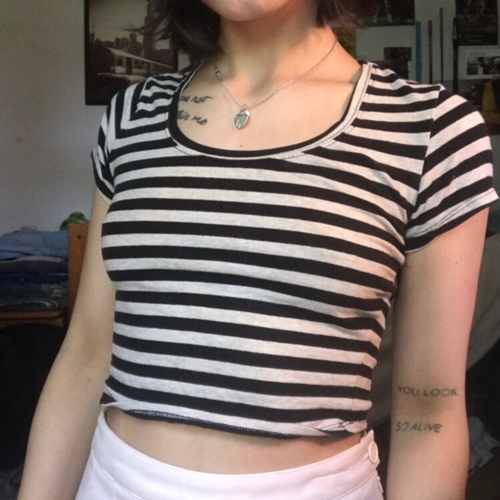 forever 21 striped crop top